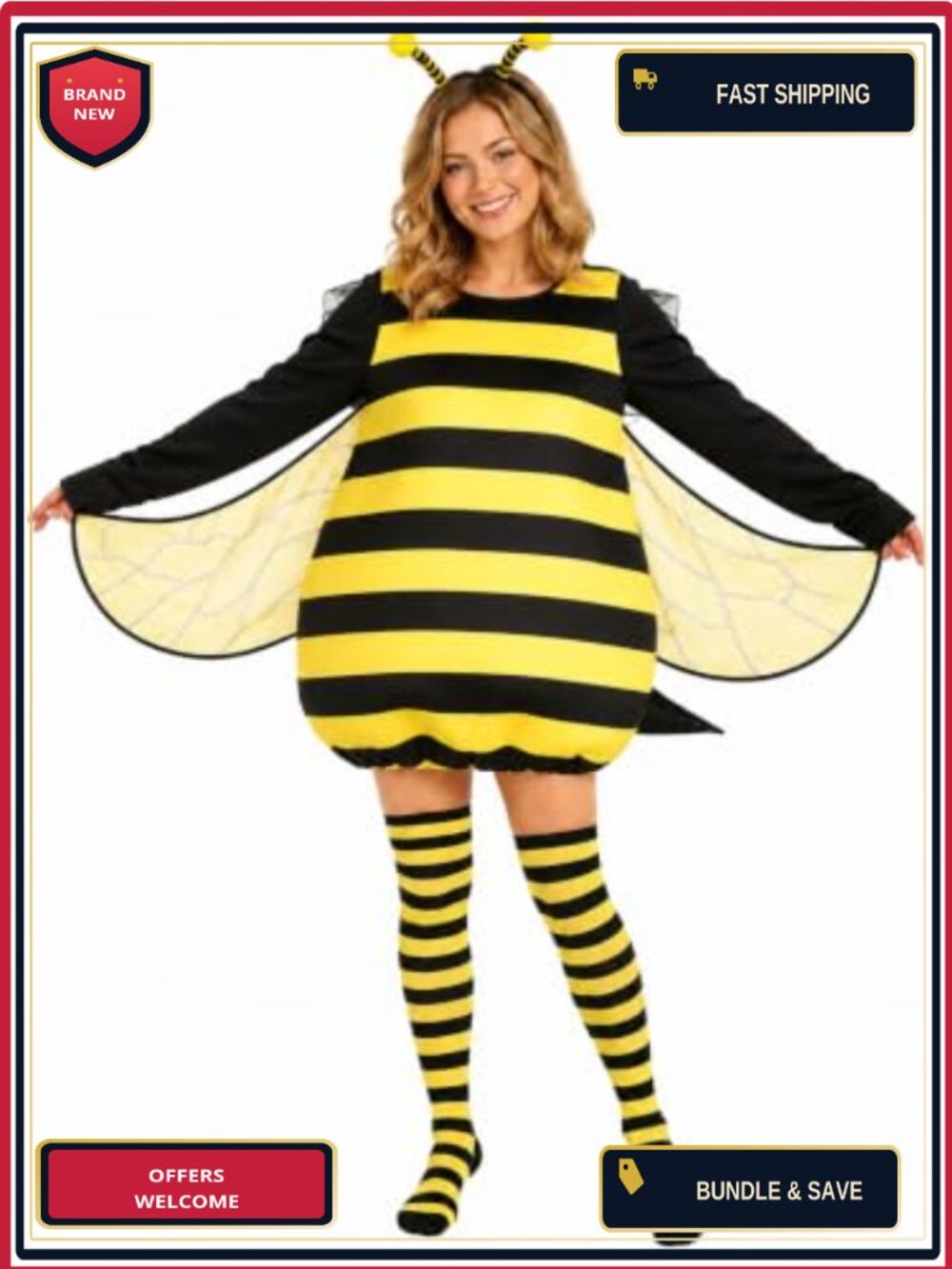 Bumble Bee Costume Set Women Halloween Cosplay Outfit